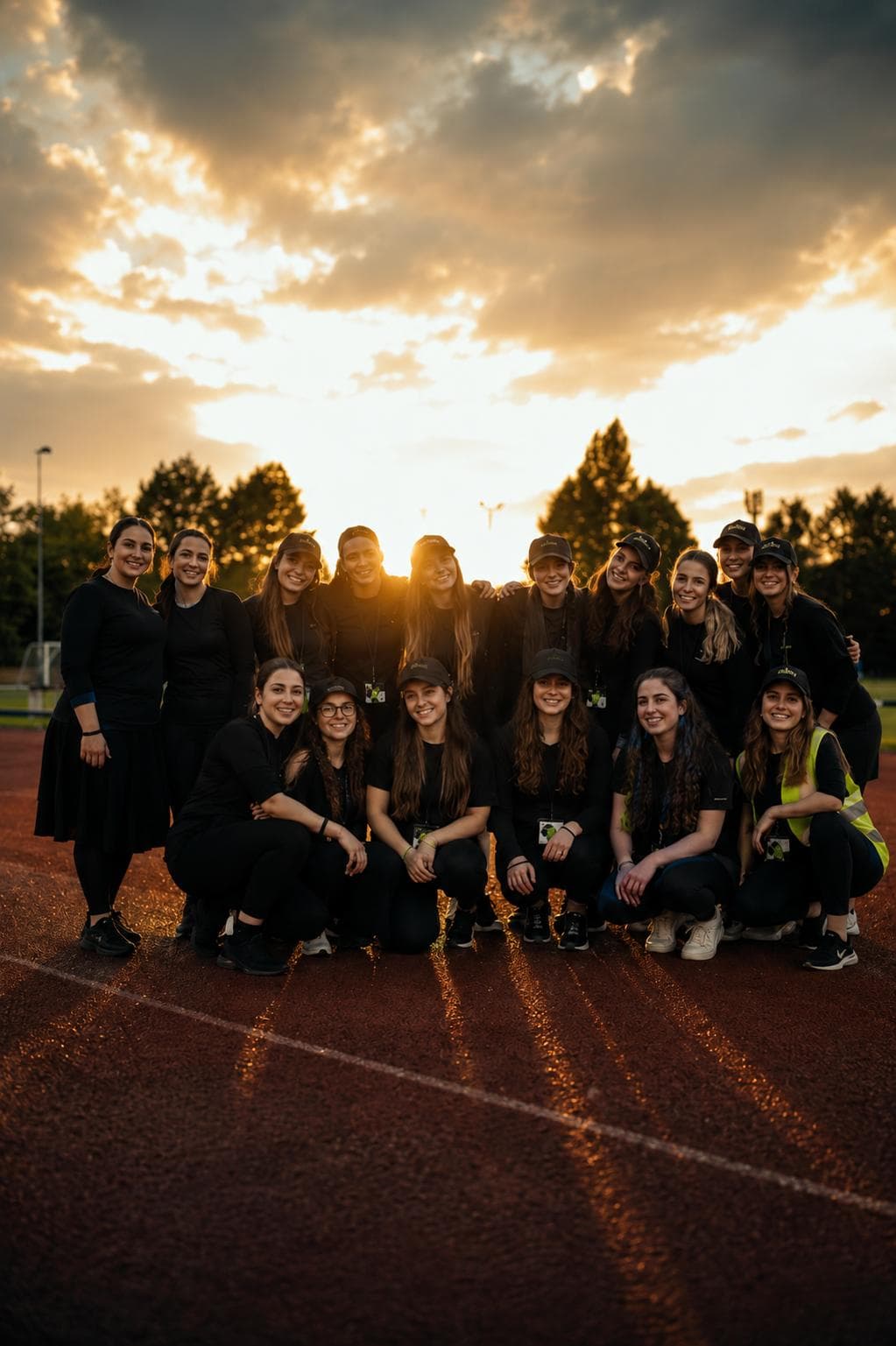 The Birn Fitness community together at sunset